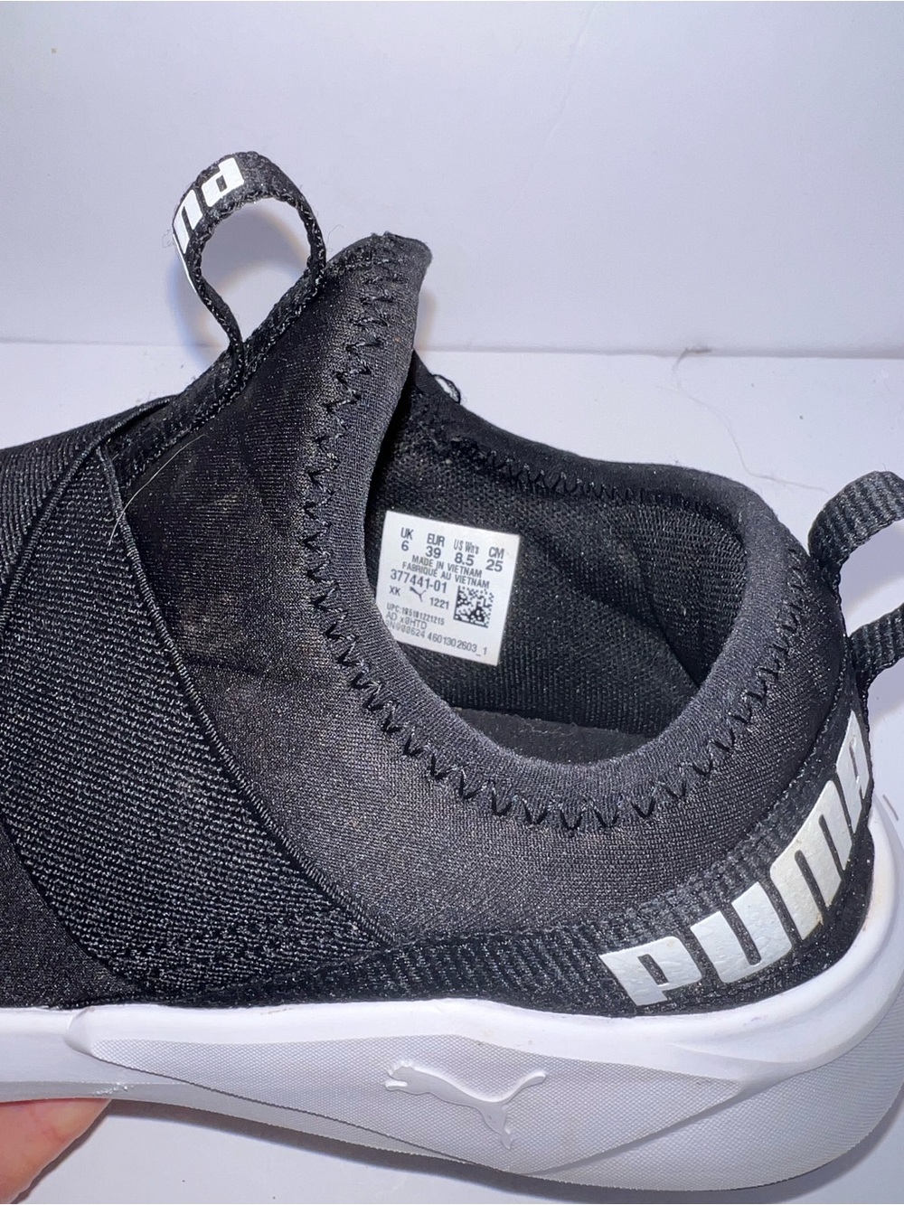 PUMA Women’s Black Slip-On Sneakers Size US 8.5 EU 39 SoftFoam+ Comfort Shoes - Picture 7 of 9